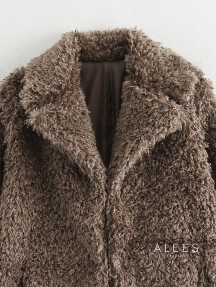 Manteau polaire à large revers pour femme - Daria