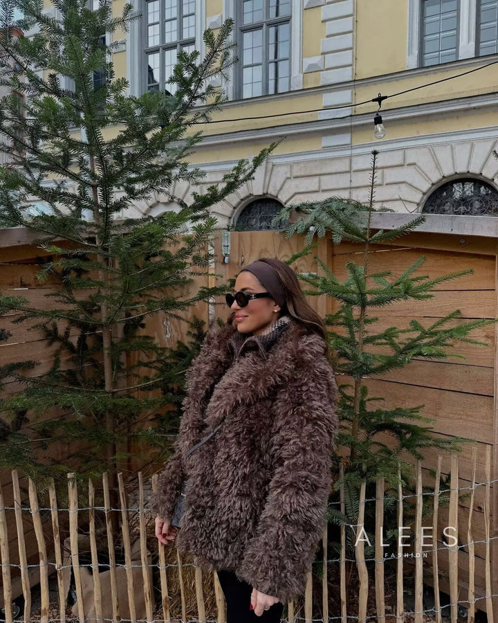 Manteau polaire à large revers pour femme - Daria
