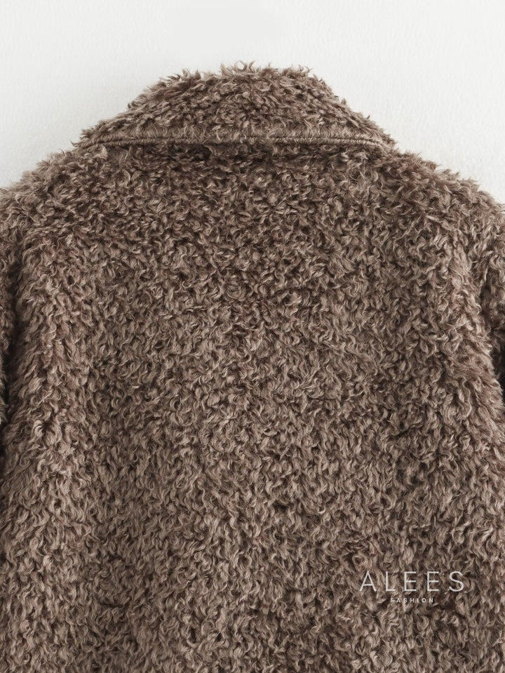 Manteau polaire à large revers pour femme - Daria