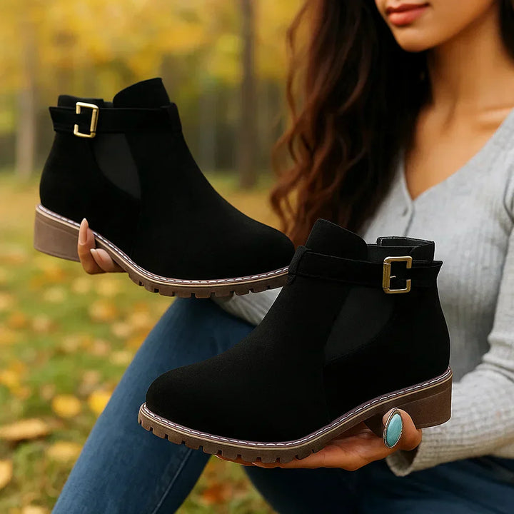 Low boots pour femmes avec boucle latérale semelle résistante - Teresa