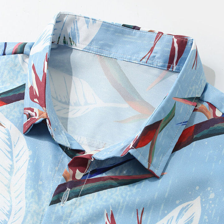 Chemise à manches courtes imprimée pour hommes avec design floral