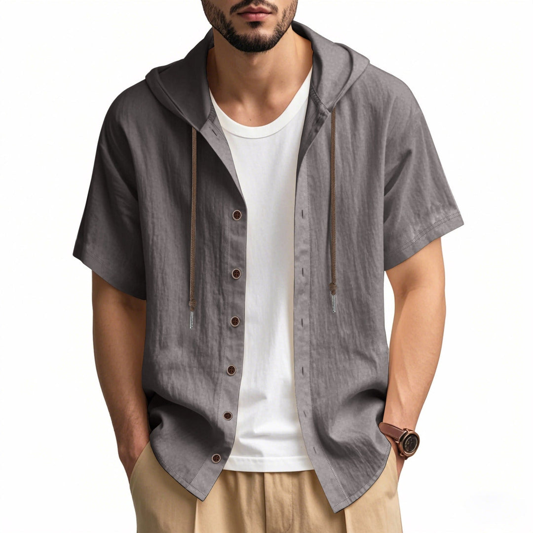 Chemise à capuche en coton pour hommes, style décontracté - Elias