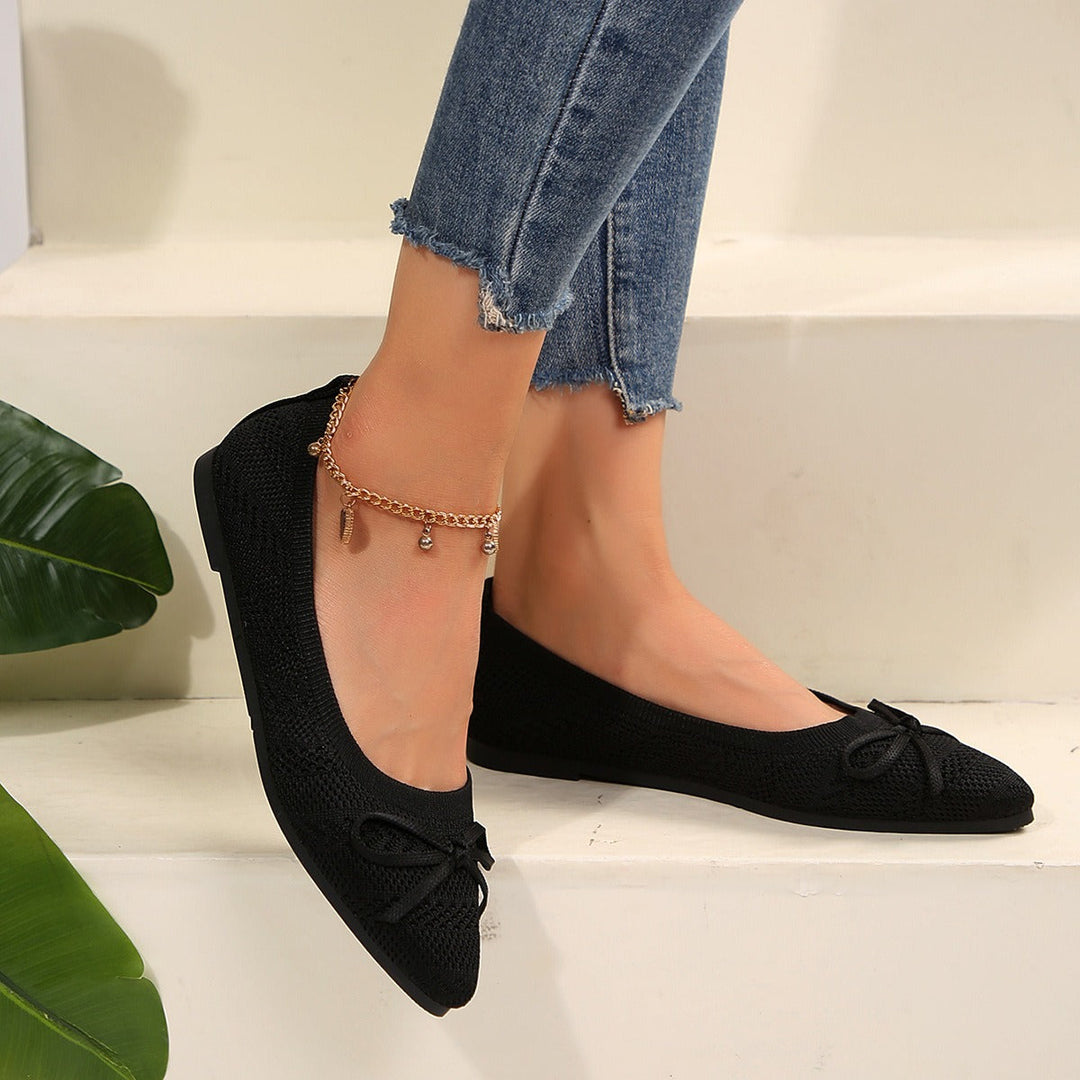 Ballerines pour femmes en maille respirante avec nœud décoratif - Camila