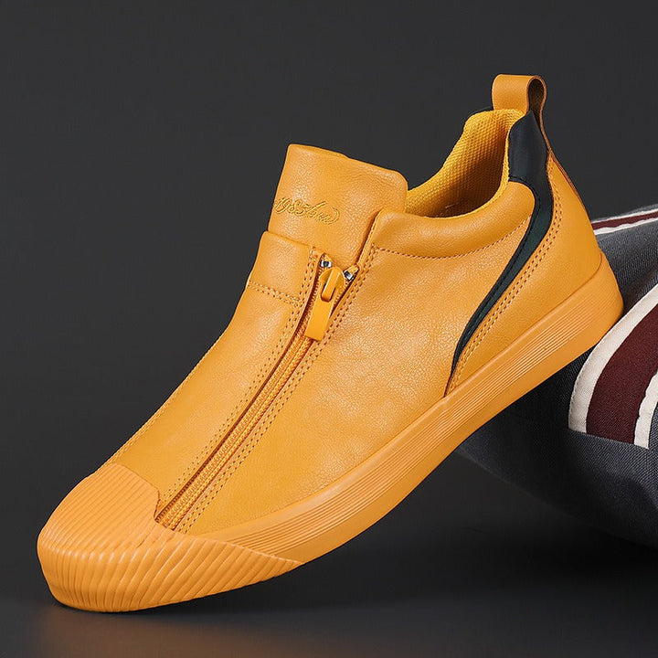 Baskets décontractées en simili-cuir pour hommes avec double fermeture éclair - Ivan