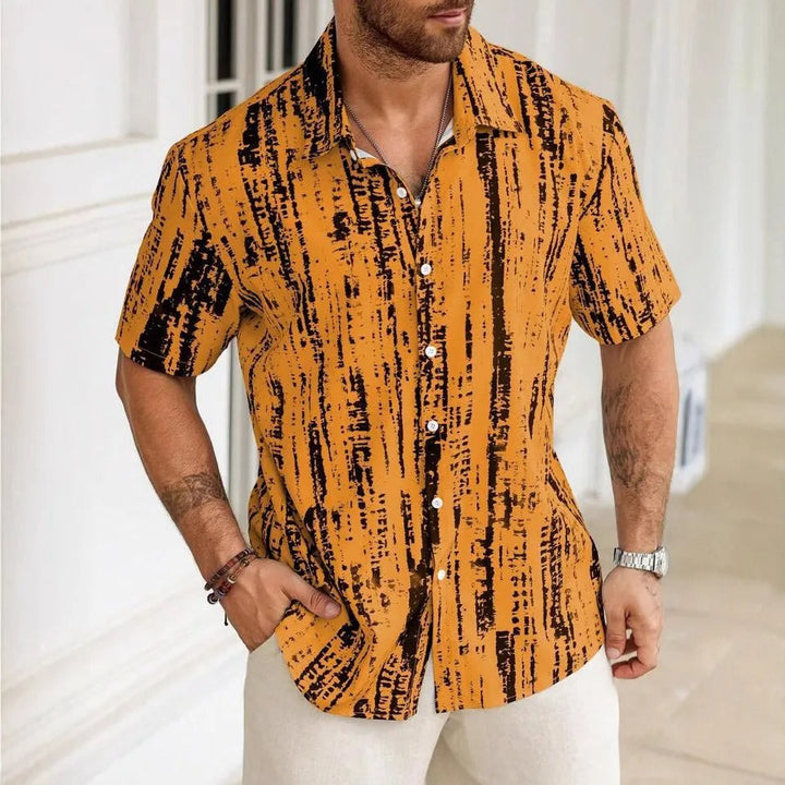 Chemise en viscose à imprimé abstrait pour hommes, style décontracté - Mateo