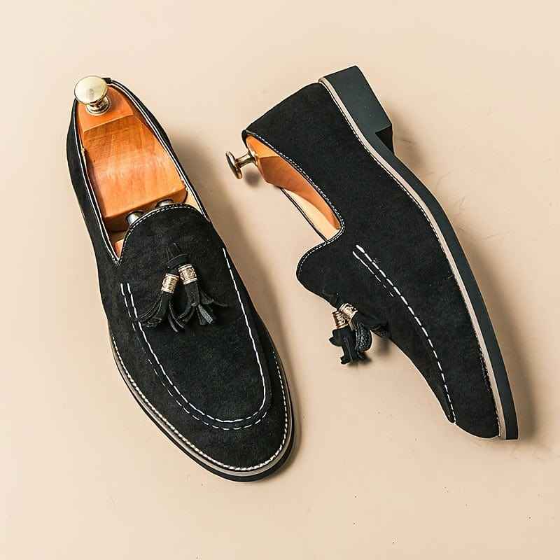 Bellagio Elegant Tasseled Suede Loafer Shoes