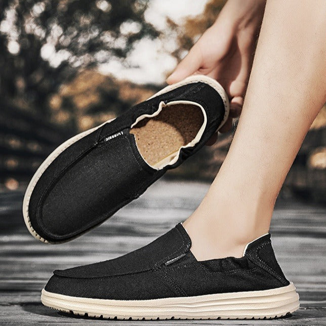Mocassins pour hommes en toile respirante à enfiler - Bruno