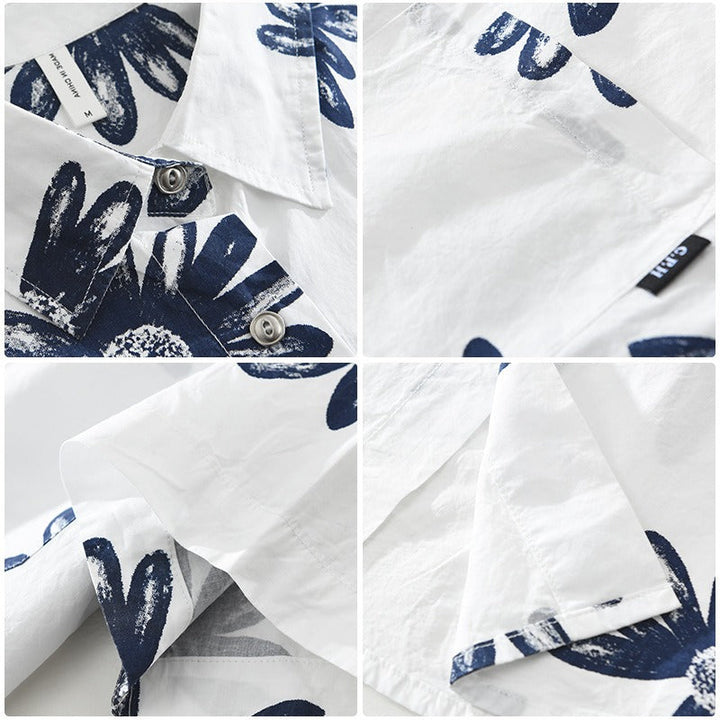 Chemise décontractée en coton imprimé floral à manches courtes pour hommes - Rodrigo