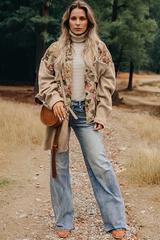 Cardigan en maille fleurie pour femme - Olyane