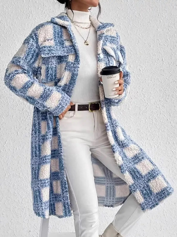 Manteau long à motifs en boucle pour femme - Sereane