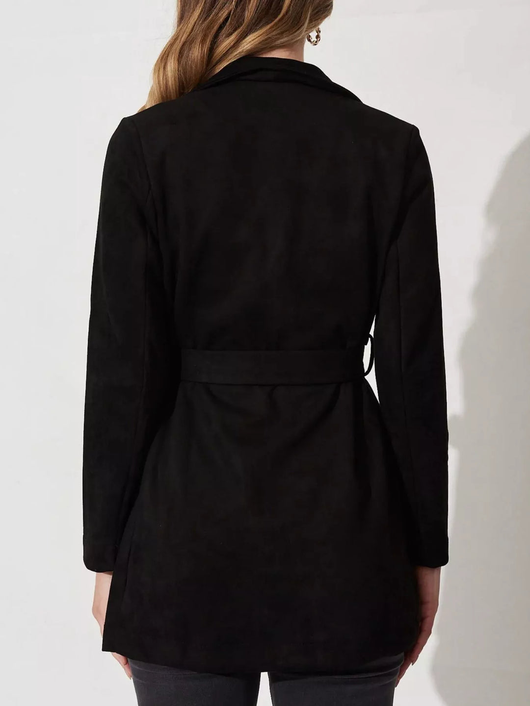 Veste en daim souple à col large - Celinne