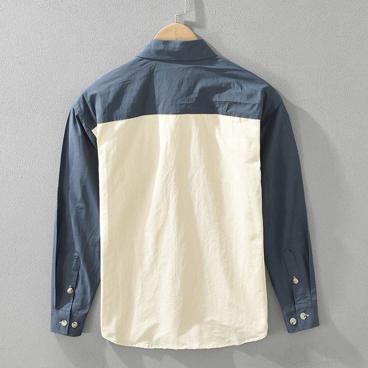 Chemise décontractée en coton imprimé rétro pour hommes - Mateo