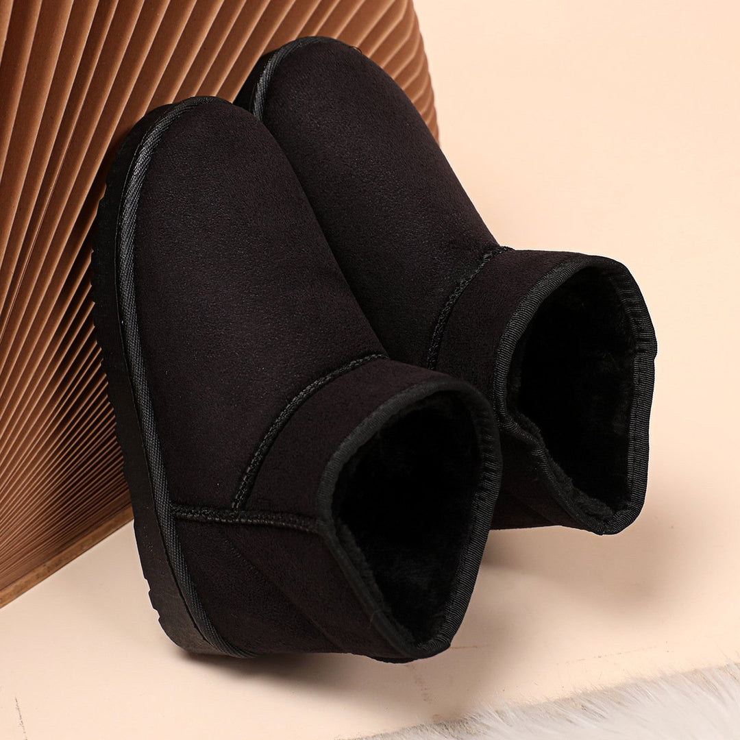 Bottines d'hiver pour femmes en daim avec doublure en fourrure - Lety
