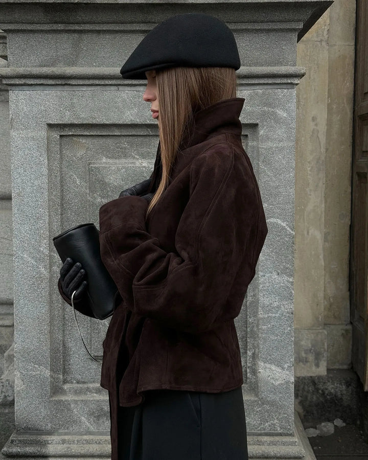 Veste rétro en daim à manches longues - Valentina