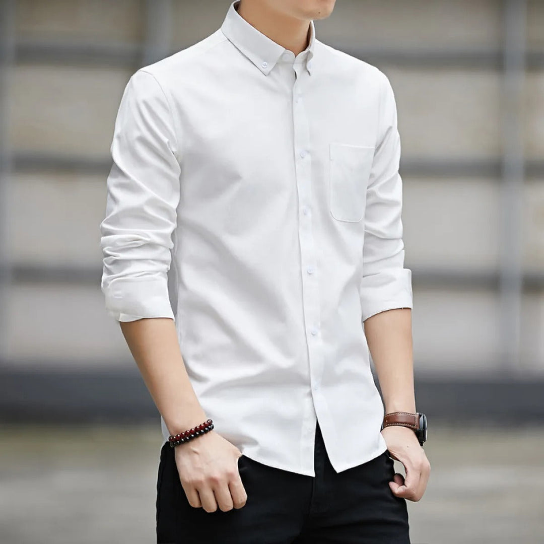 Chemise slim fit en coton pour hommes avec poche - Mauro