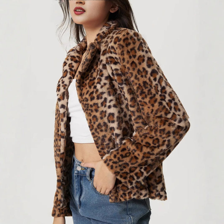 Manteau à revers léopard - Mireille