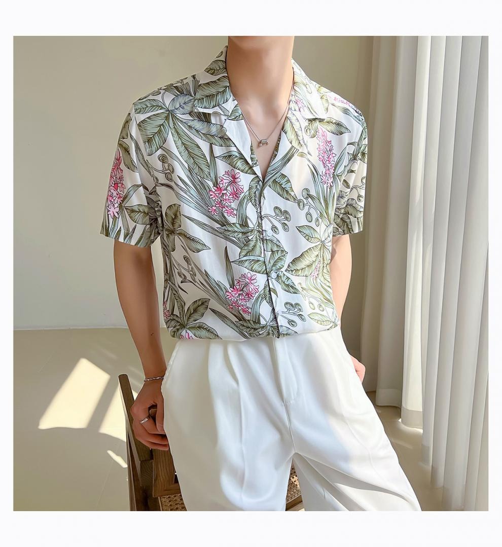 Chemise homme en viscose à imprimé tropical, coupe ample - Julian