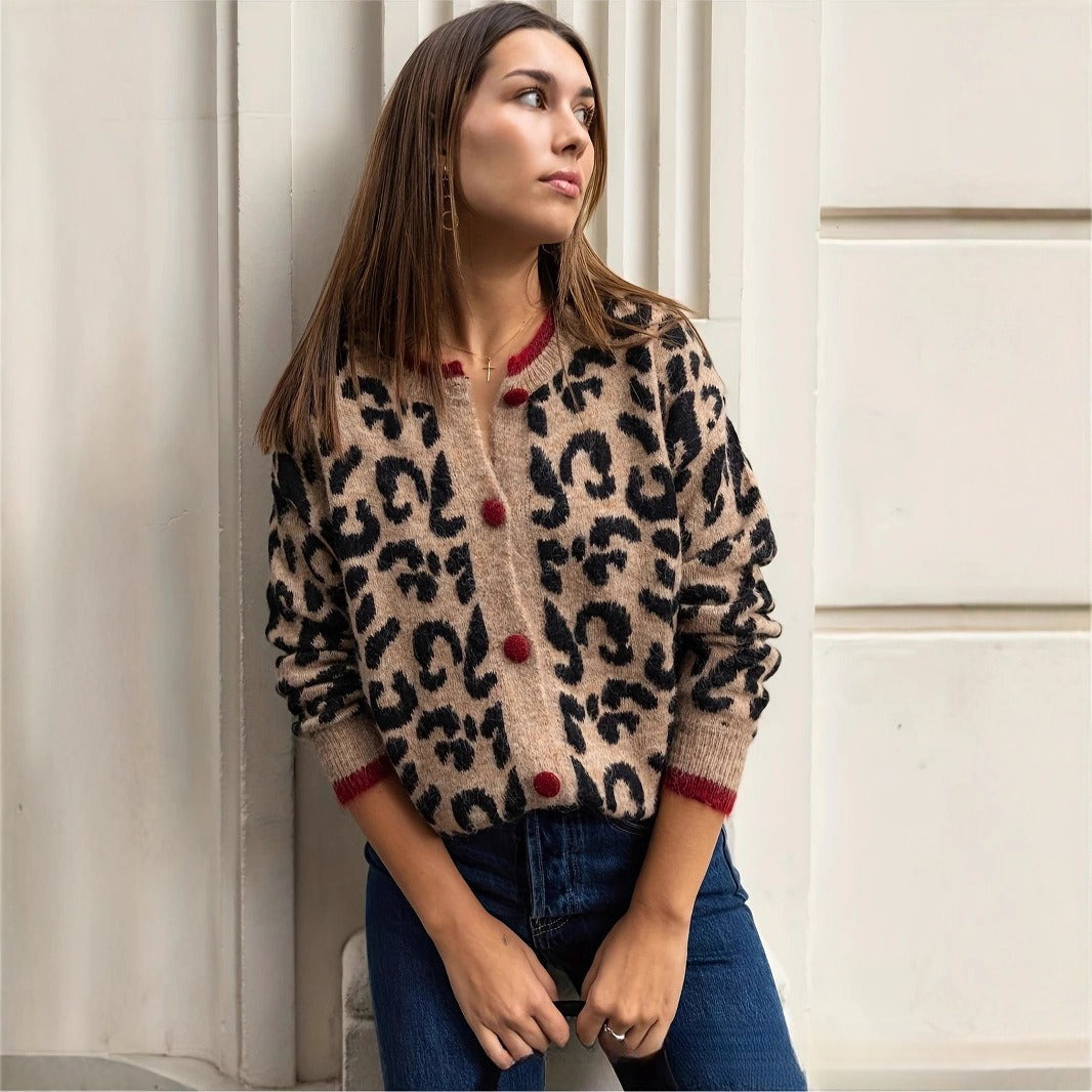 Cardigan imprimé en maille pour femmes - Maelen