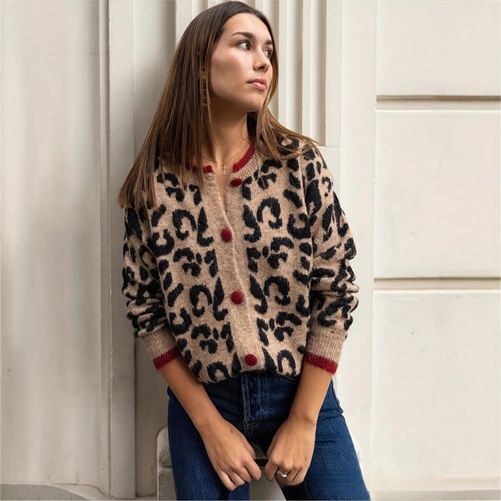 Cardigan imprimé en maille pour femmes - Maelen