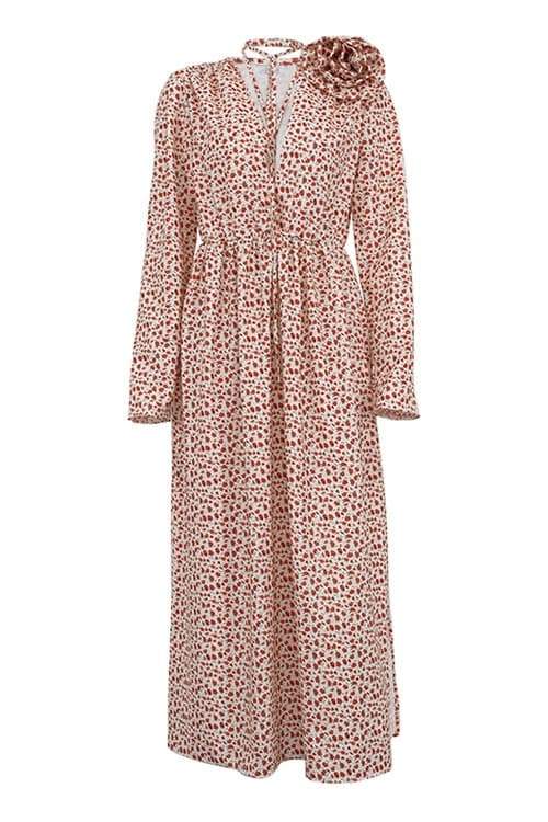 Bertha - Robe midi avec col en V et fleurs