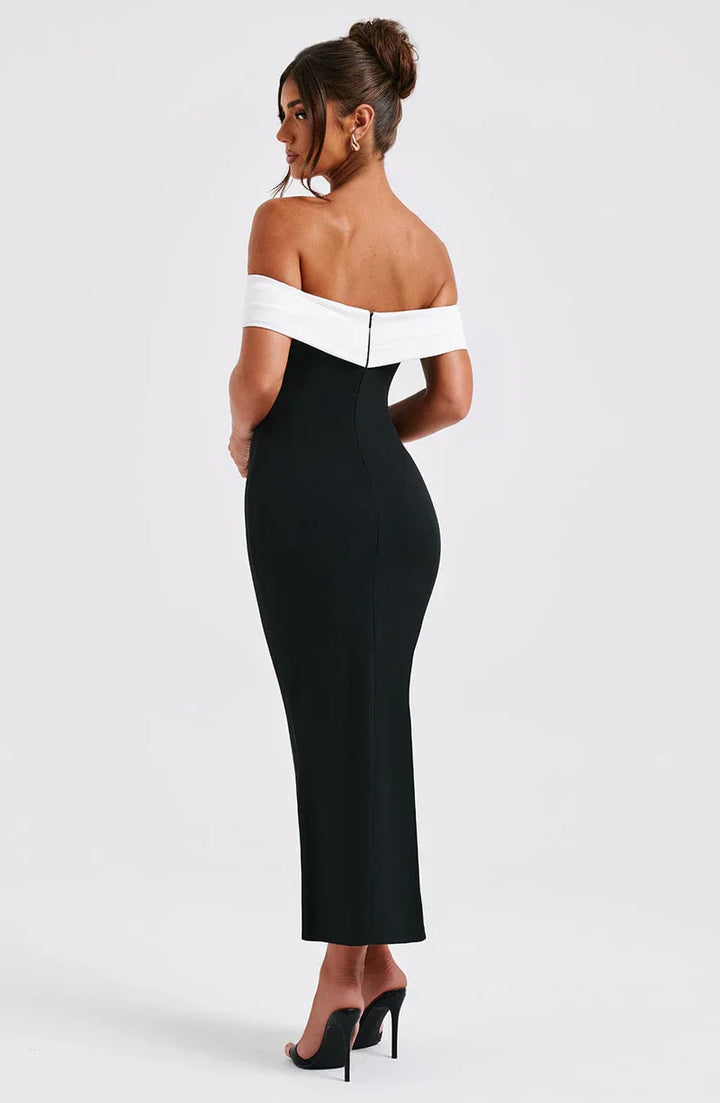 Lina - Longue robe noire élégante