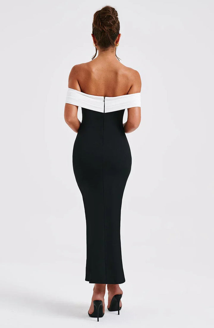 Lina - Longue robe noire élégante