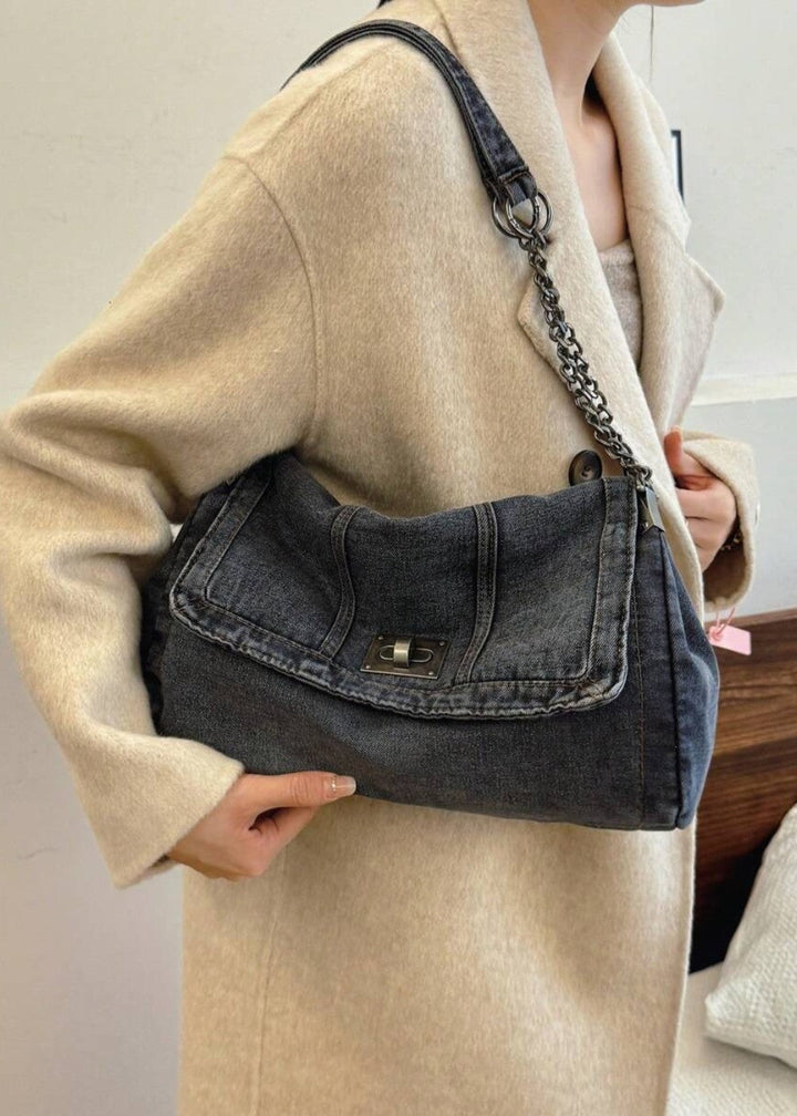 Sac à chaîne métallique de style urbain en denim - Briseida