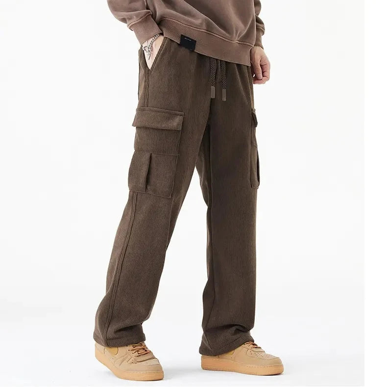 Pantalon en velours côtelé pour homme avec doublure en polaire - Auren