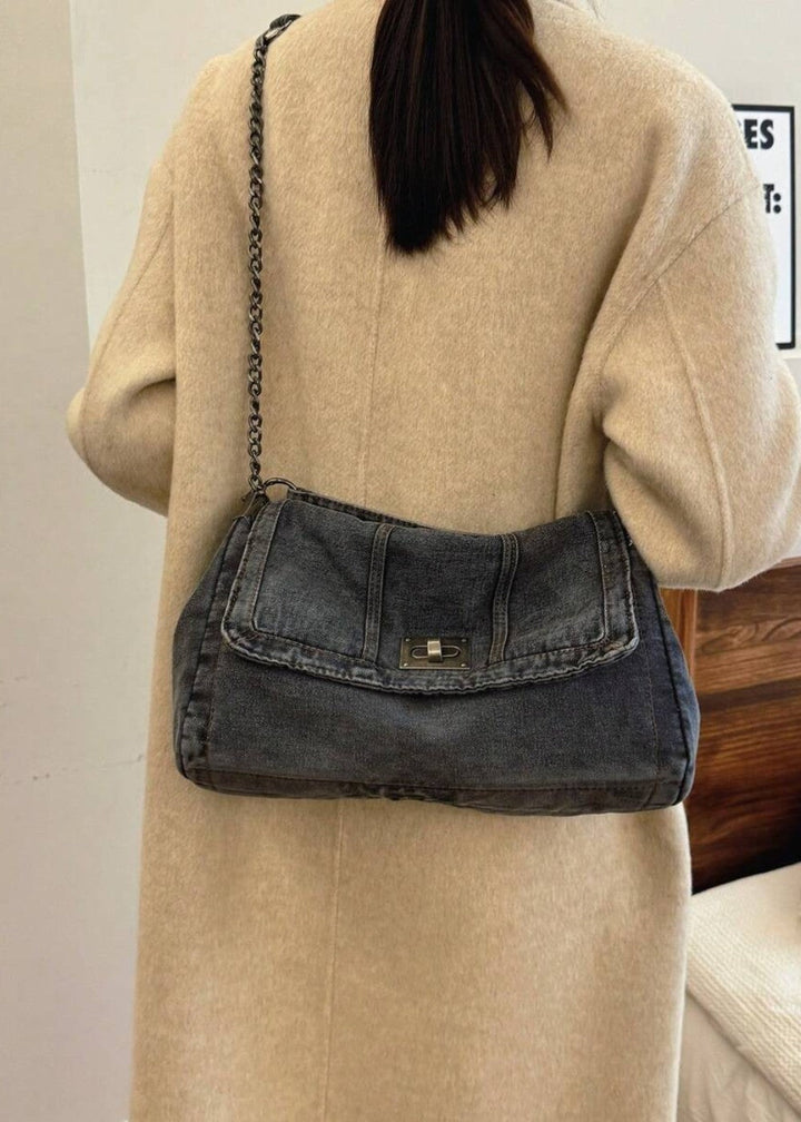 Sac à chaîne métallique de style urbain en denim - Briseida