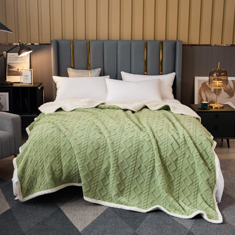 Couverture thermique double couche avec effet laine douce