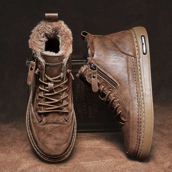 Bottines pour hommes à doublure chaude et à lacets - Renard
