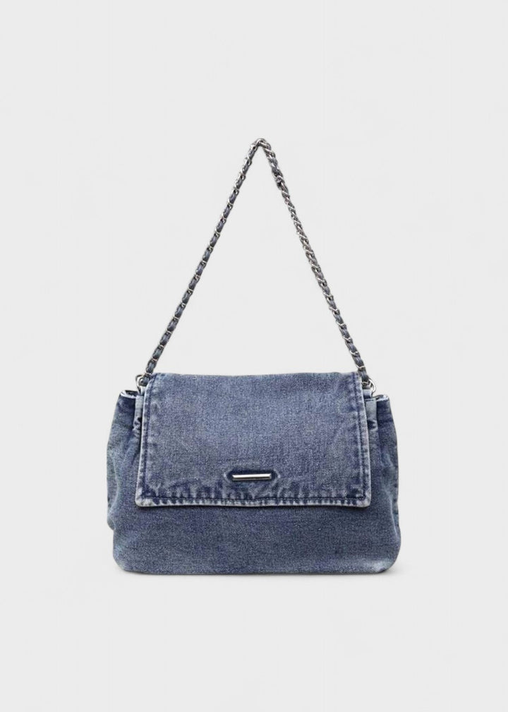 Sac à chaîne métallique de style urbain en denim - Briseida