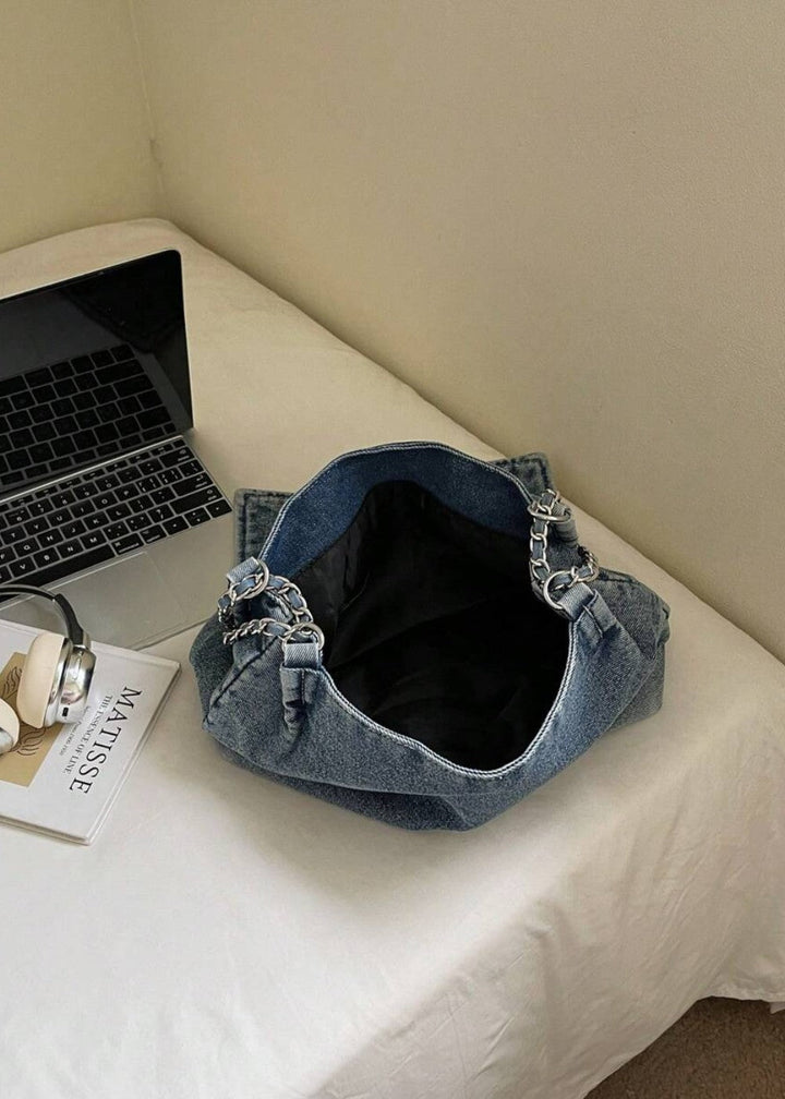 Sac à chaîne métallique de style urbain en denim - Briseida