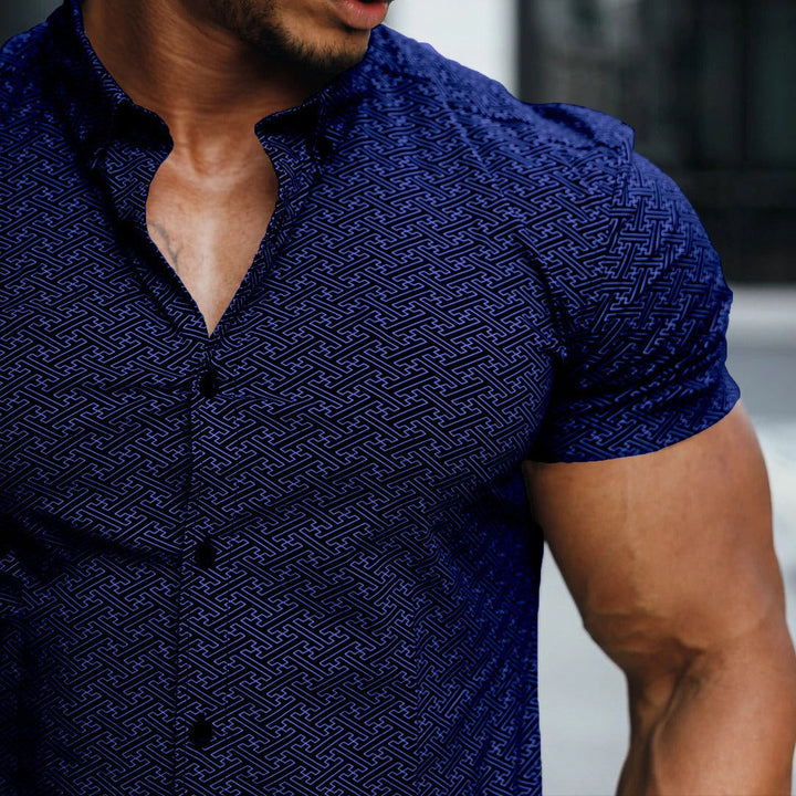 Chemise cintrée à imprimé géométrique pour hommes - Adrián