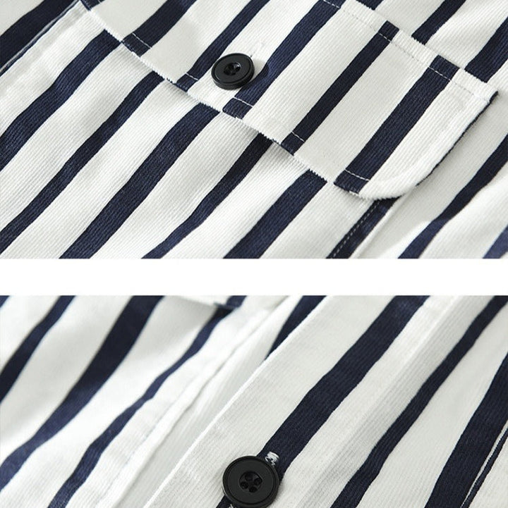 Chemise en coton rayé de style décontracté pour hommes - Damien