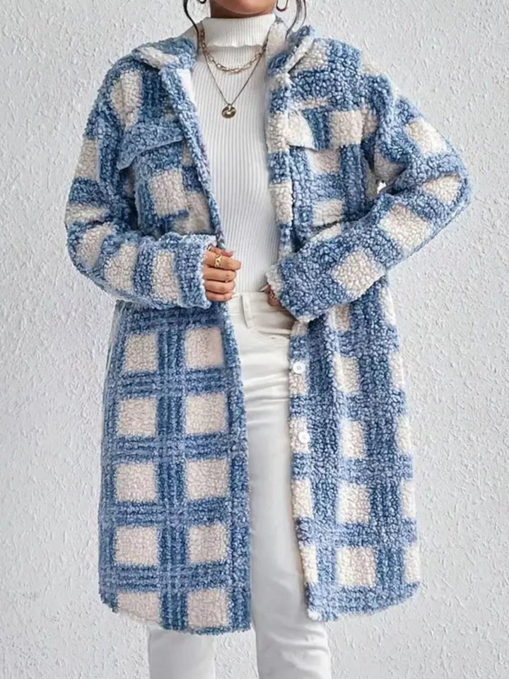 Manteau long à motifs en boucle pour femme - Sereane