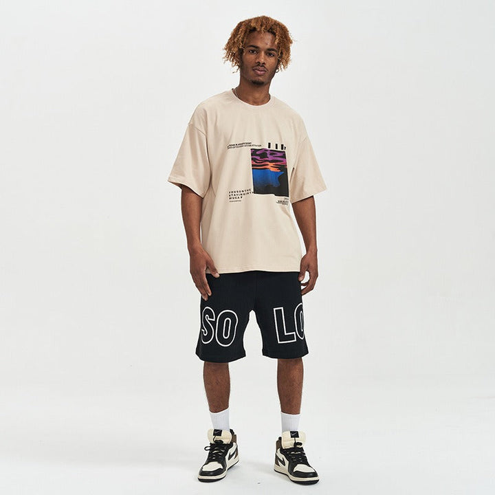 T-shirt oversize en coton à imprimé graphique pour hommes - Joel