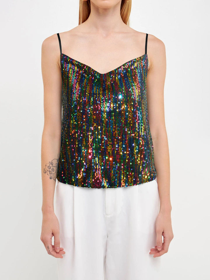 Top femme avec paillettes lumineuses - Nerya