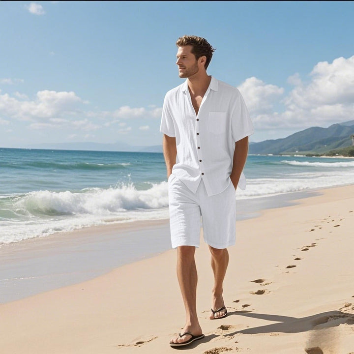 Ensemble d'été pour homme en lin respirant style décontracté - Mateo