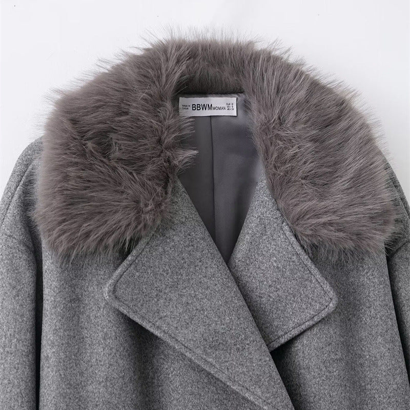 Manteau cape à col roulé en laine pour femme - Potter