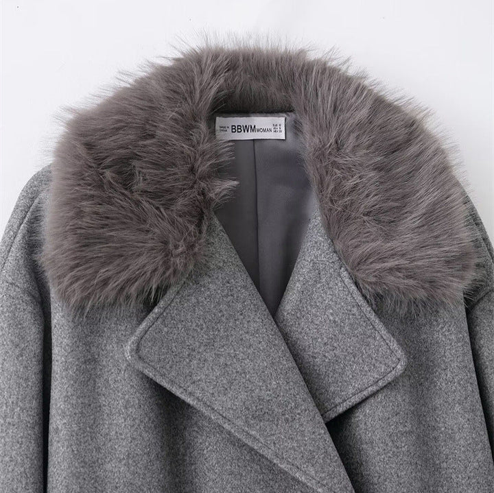 Manteau cape à col roulé en laine pour femme - Potter