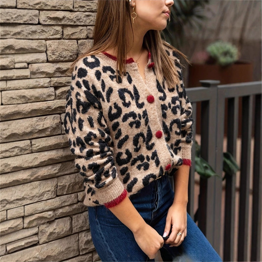 Cardigan imprimé en maille pour femmes - Maelen