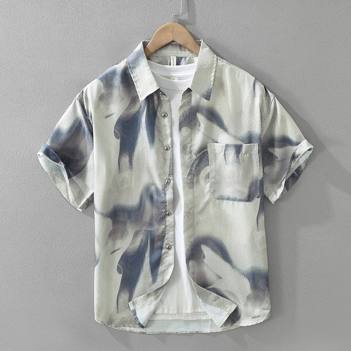 Chemise décontractée pour hommes, imprimé abstrait, coupe régulière - Mateo