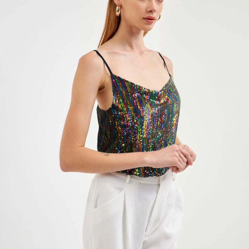 Top femme avec paillettes lumineuses - Nerya