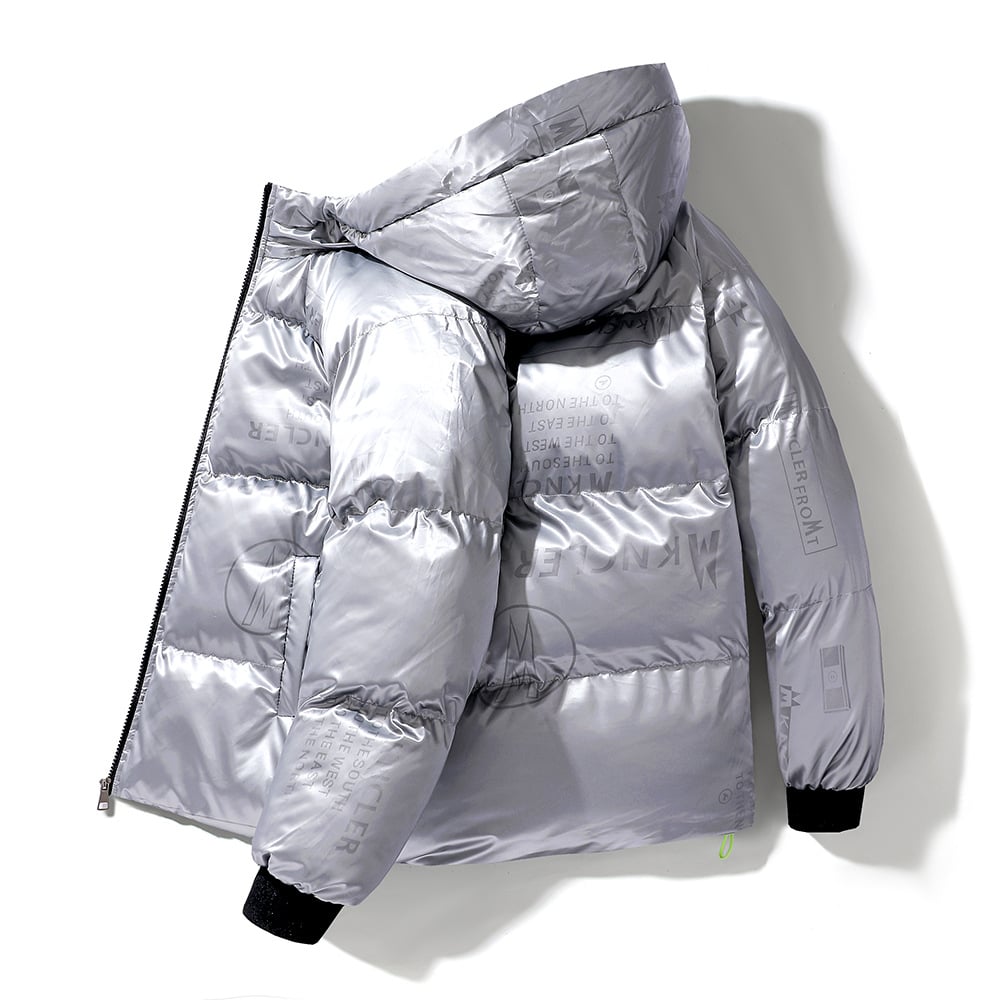Veste à capuche matelassée effet vinyle pour homme - Lanuz