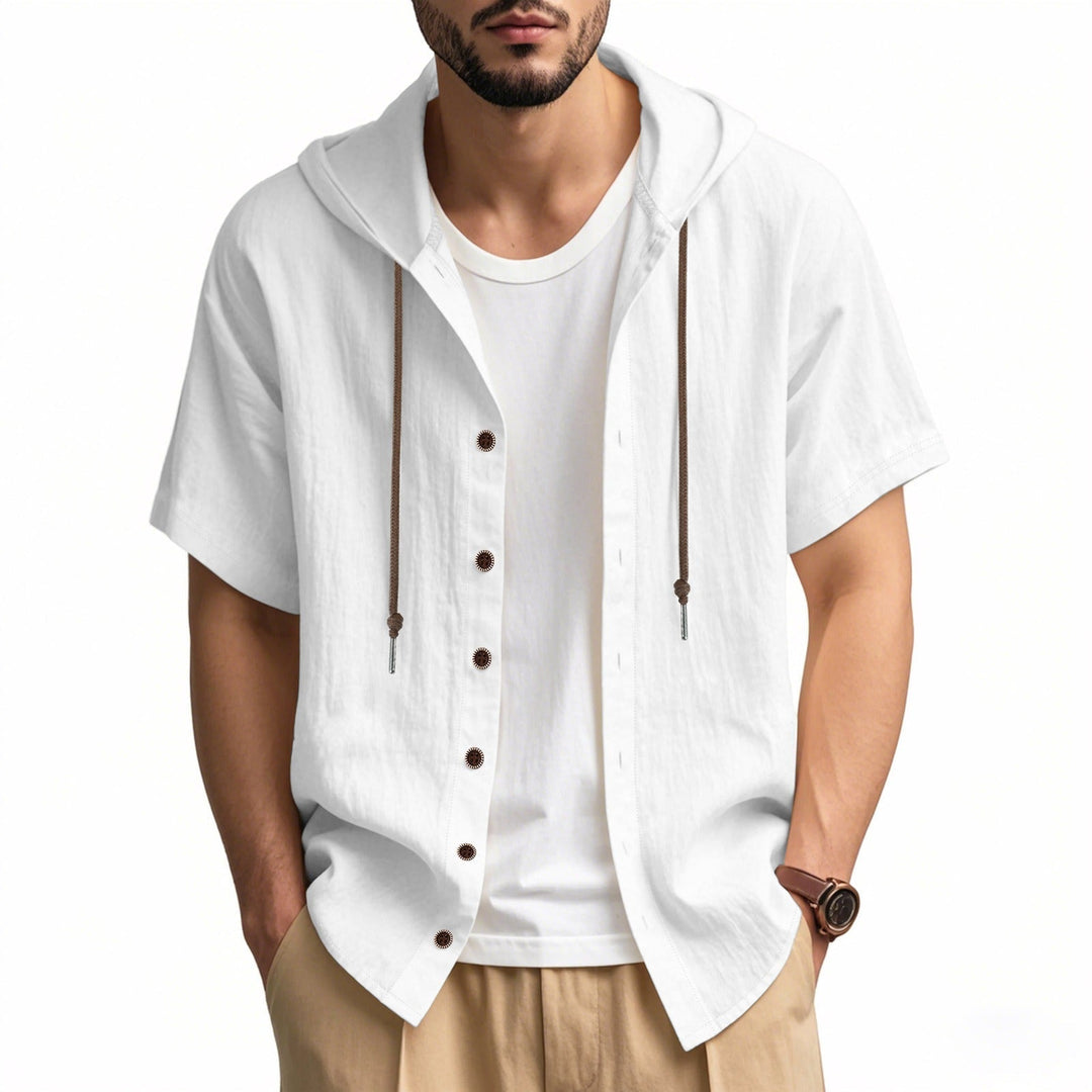 Chemise à capuche en coton pour hommes, style décontracté - Elias