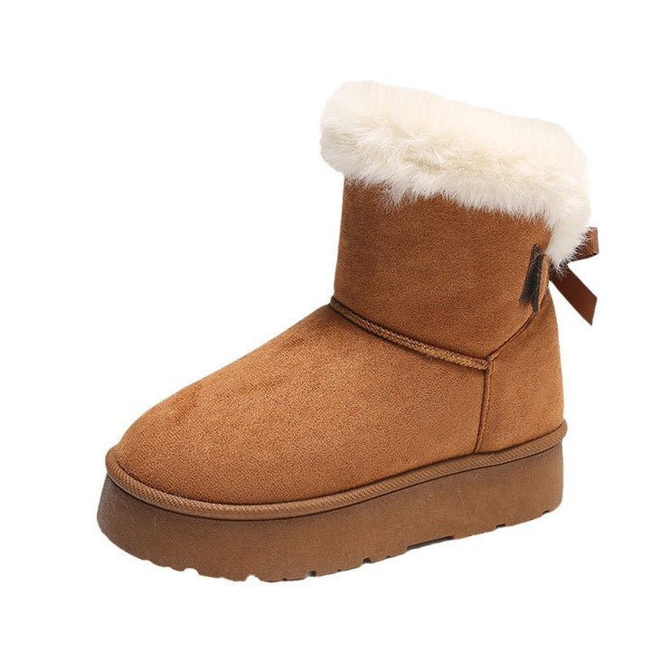 Bottines d'hiver pour femmes avec nœud et doublure thermique - Bianka