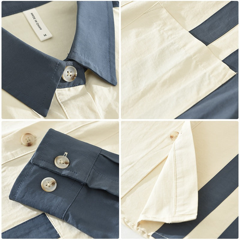 Chemise décontractée en coton imprimé rétro pour hommes - Mateo