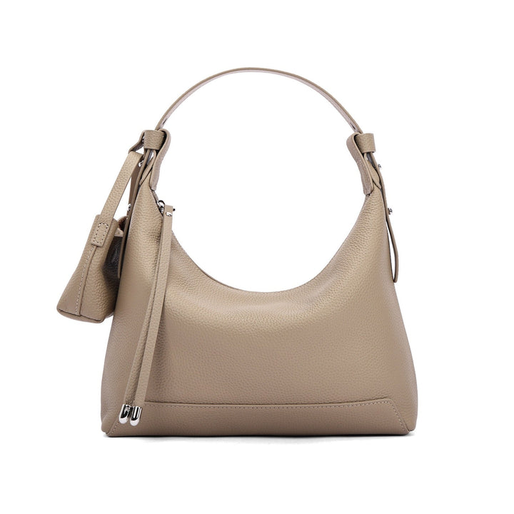 Sac à bandoulière en cuir véritable pour femme au design structuré - Ivonne