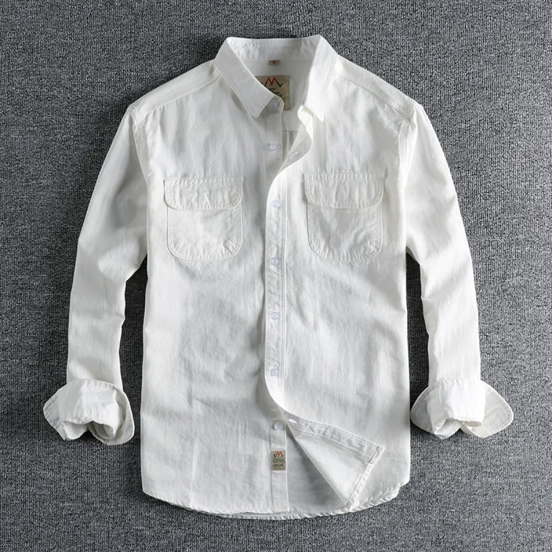 Chemise droite décontractée pour hommes avec poches avant - Elias
